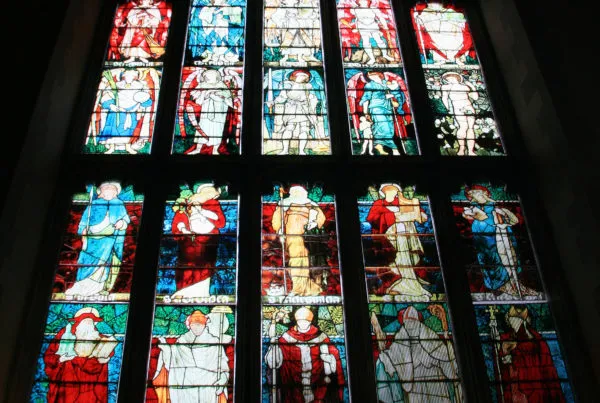 Jesus College Chapel - temporary printed stained glass replacement
